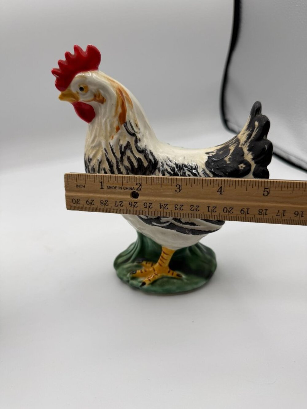 Lefton 2396 Vintage Rooster Hen Chicken Set of 2 Hand-Painted Farmhouse Figurine - Picture 7 of 10